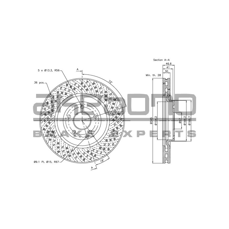 Disque de frein à l'unité AKEBONO