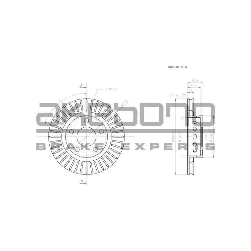 Disque de frein à l'unité AKEBONO