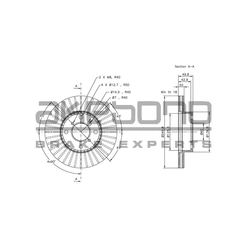Disque de frein à l'unité AKEBONO