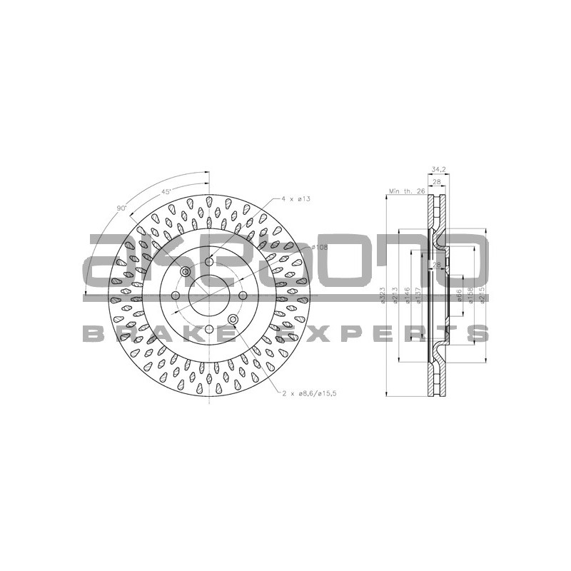 Disque de frein à l'unité AKEBONO