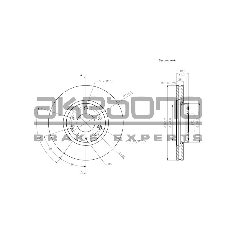 Disque de frein à l'unité AKEBONO