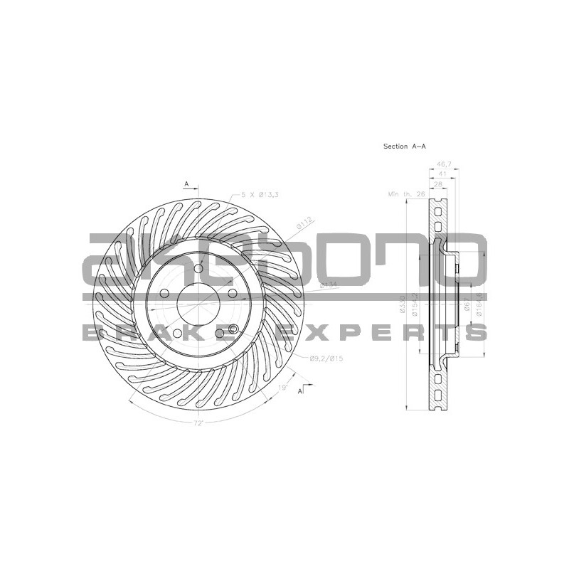 Disque de frein à l'unité AKEBONO