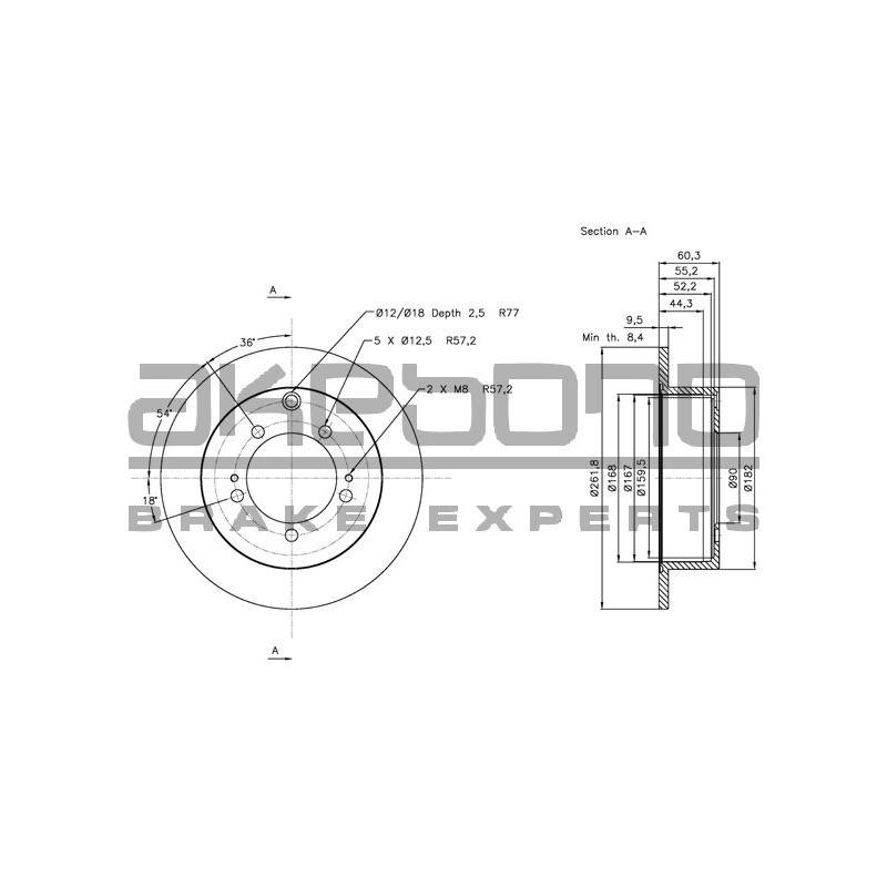 Disque de frein à l'unité AKEBONO