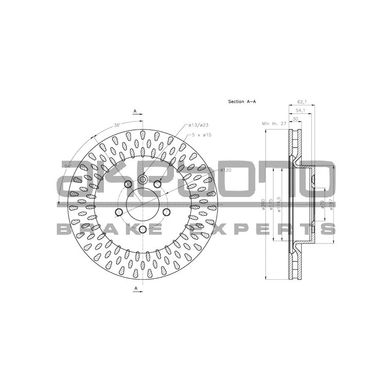 Disque de frein à l'unité AKEBONO