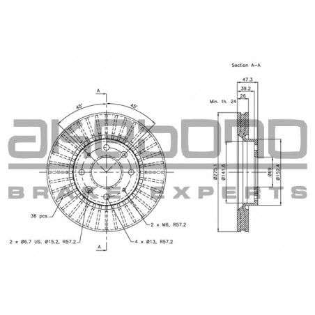 Disque de frein à l'unité...