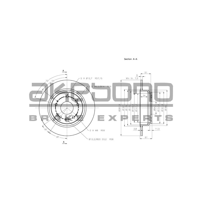 Disque de frein à l'unité AKEBONO