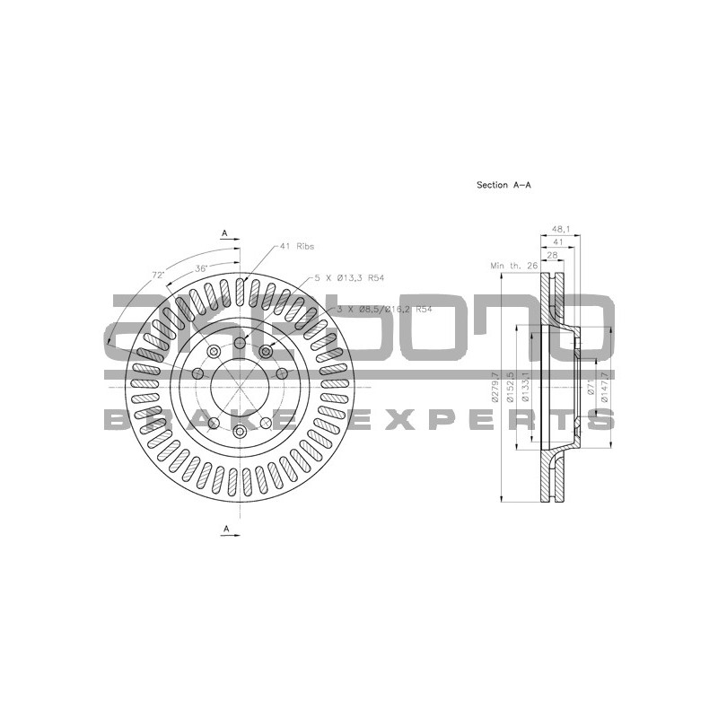 Disque de frein à l'unité AKEBONO