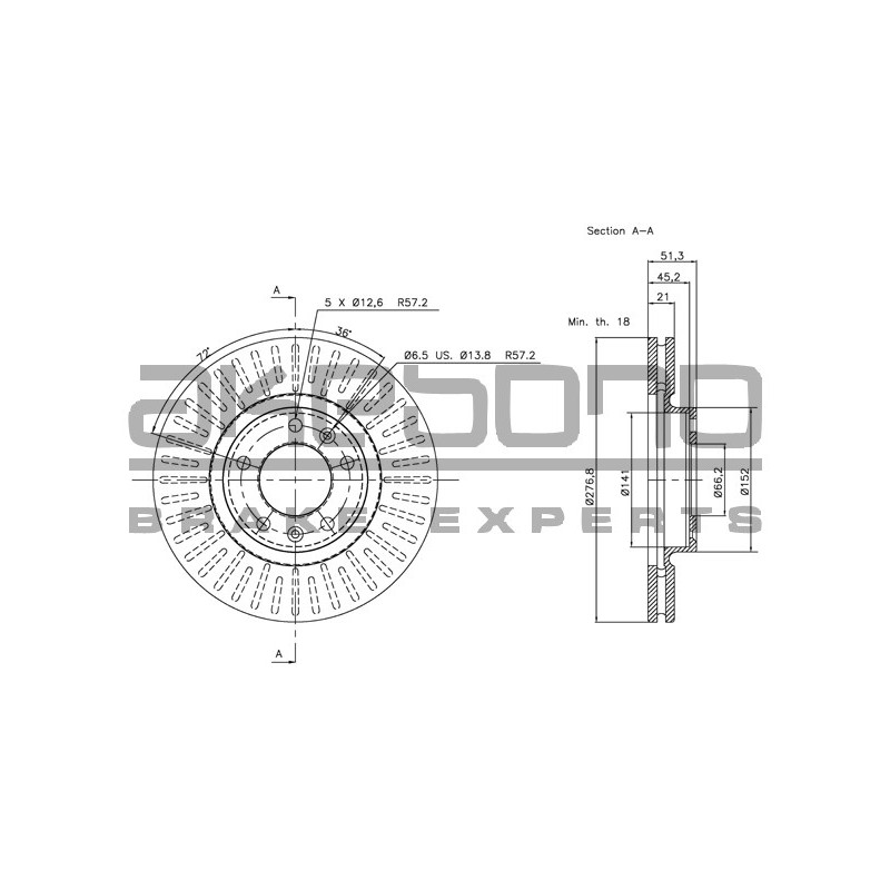 Disque de frein à l'unité AKEBONO