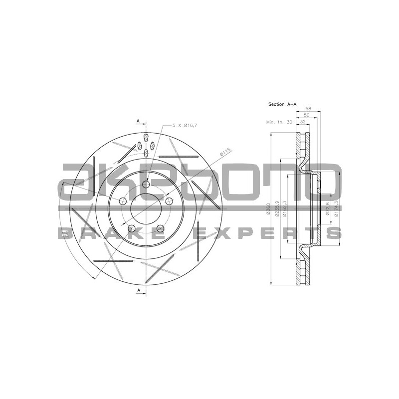 Disque de frein à l'unité AKEBONO