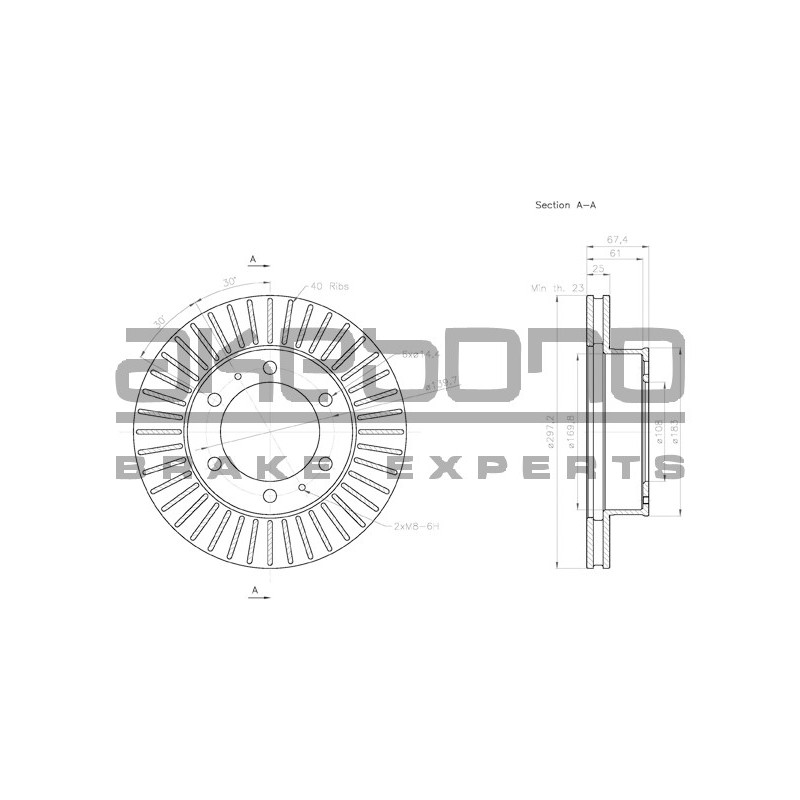 Disque de frein à l'unité AKEBONO