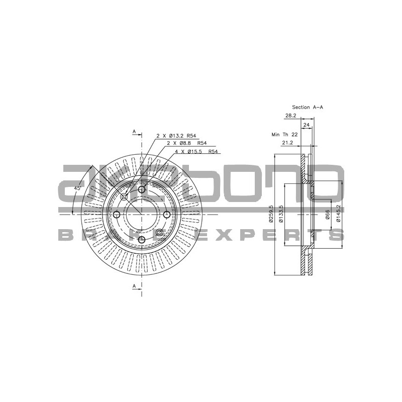 Disque de frein à l'unité AKEBONO