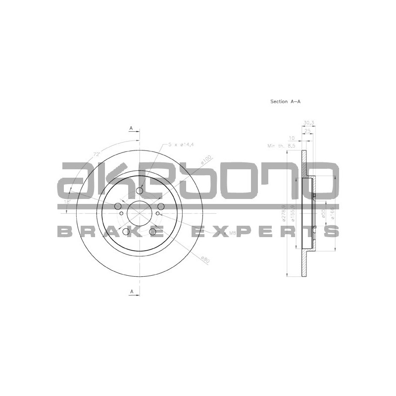 Disque de frein à l'unité AKEBONO