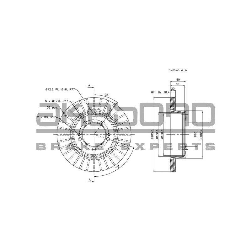 Disque de frein à l'unité AKEBONO