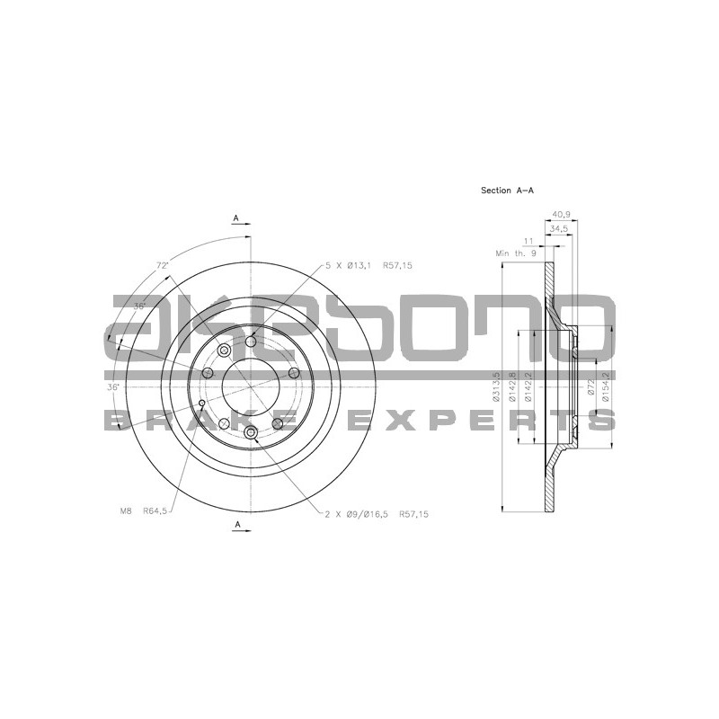 Disque de frein à l'unité AKEBONO