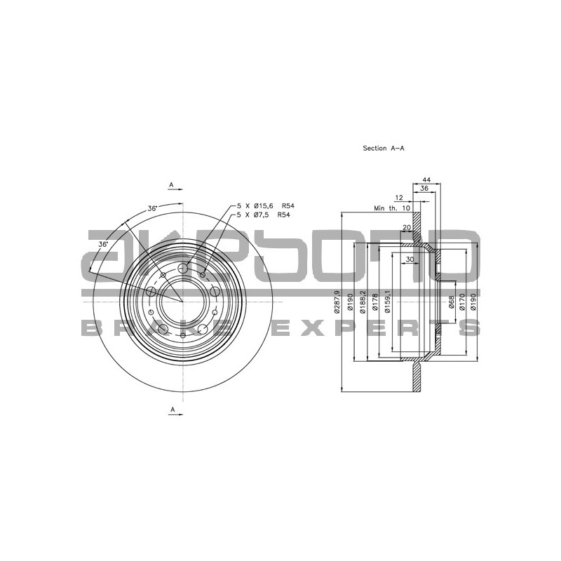 Disque de frein à l'unité AKEBONO