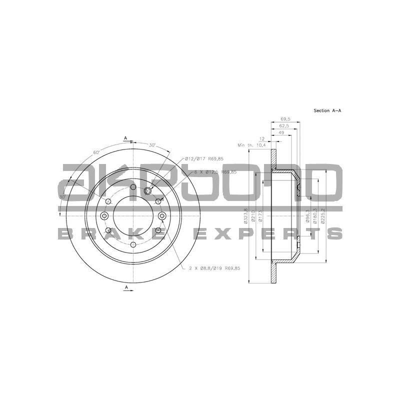 Disque de frein à l'unité AKEBONO