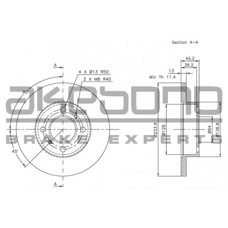 Disque de frein à l'unité...