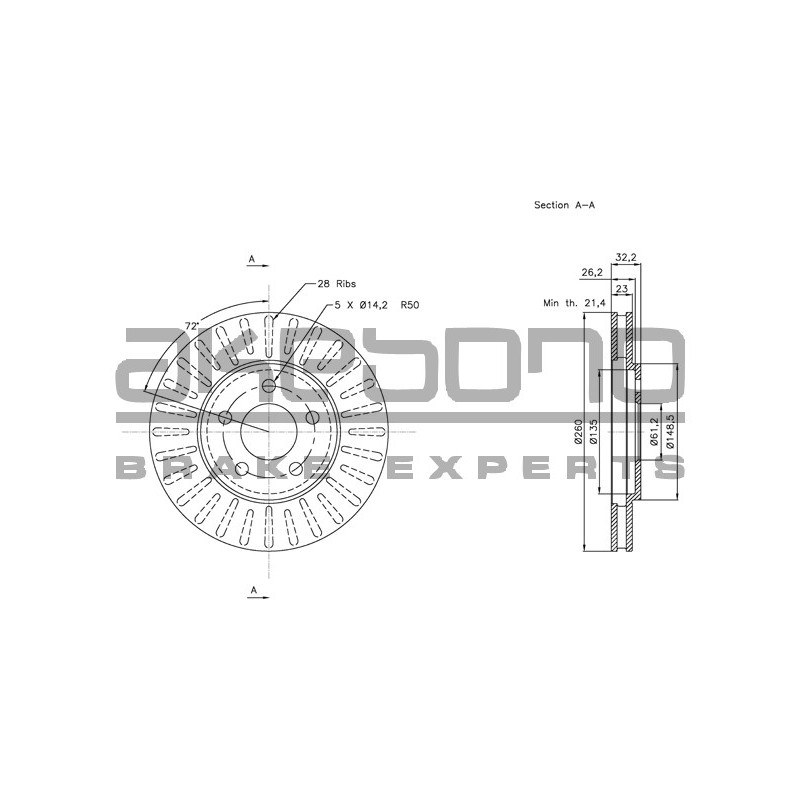 Disque de frein à l'unité AKEBONO