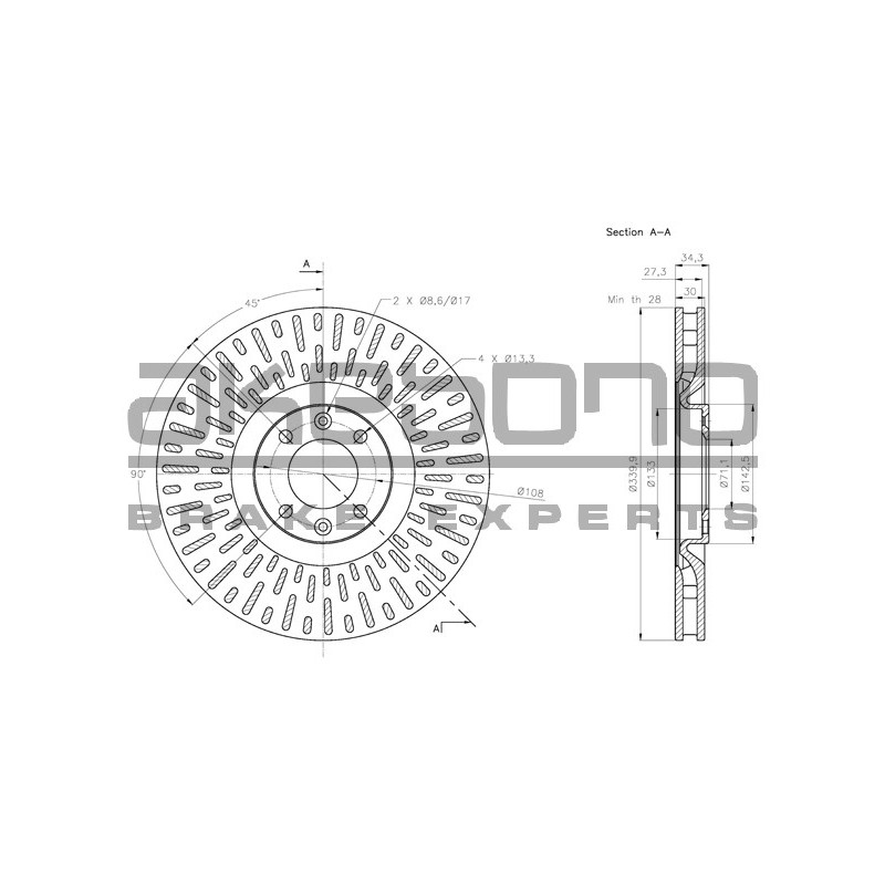 Disque de frein à l'unité AKEBONO