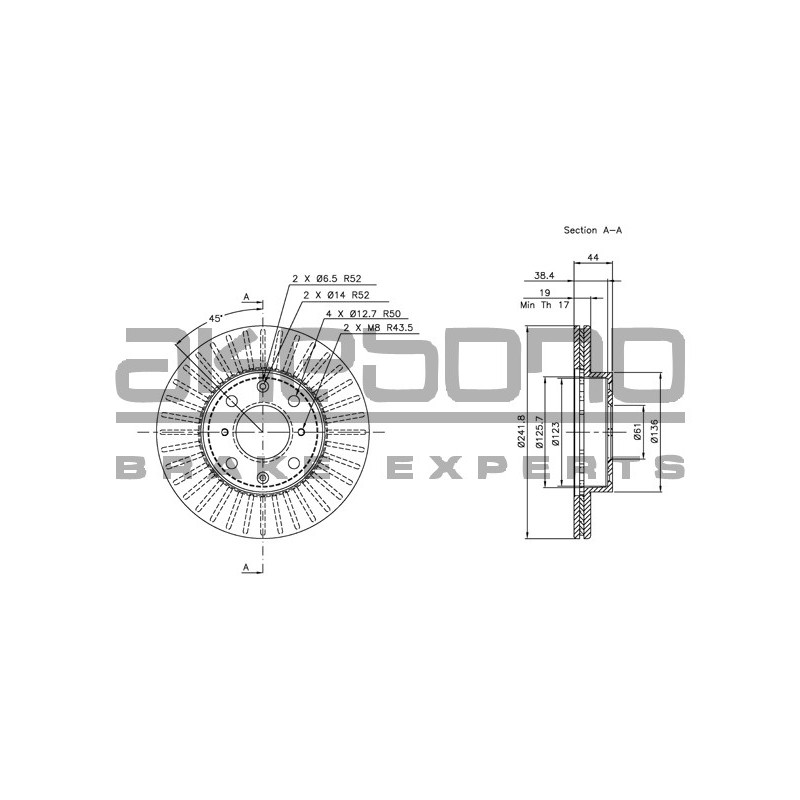 Disque de frein à l'unité AKEBONO