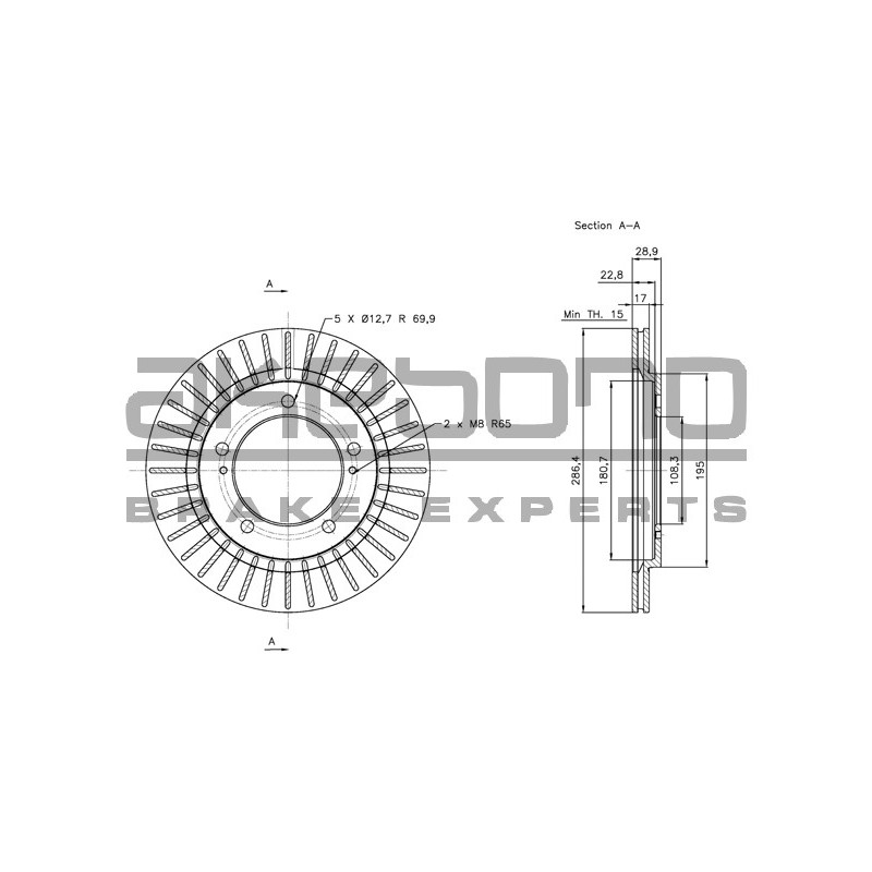 Disque de frein à l'unité AKEBONO