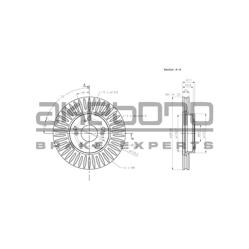 Disque de frein à l'unité AKEBONO