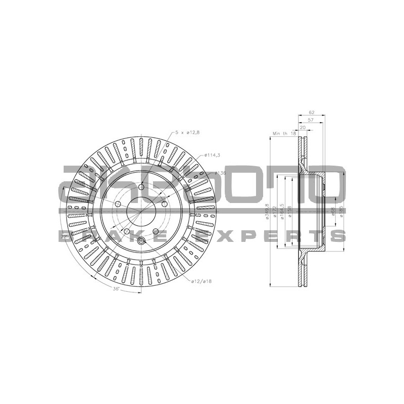 Disque de frein à l'unité AKEBONO