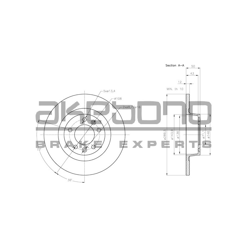 Disque de frein à l'unité AKEBONO
