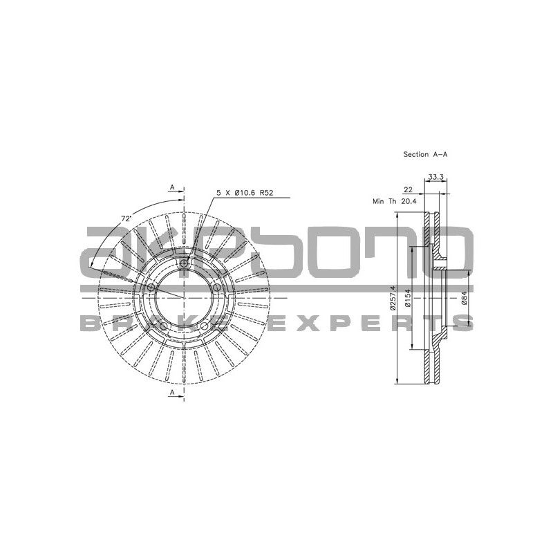 Disque de frein à l'unité AKEBONO