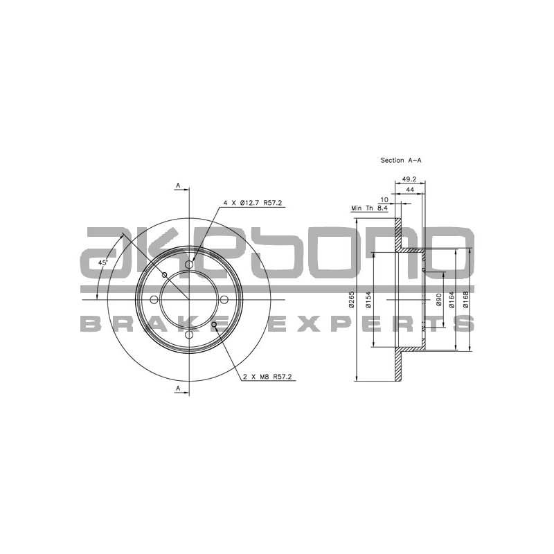 Disque de frein à l'unité AKEBONO