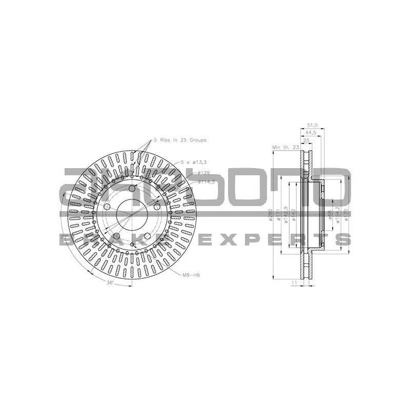 Disque de frein à l'unité AKEBONO