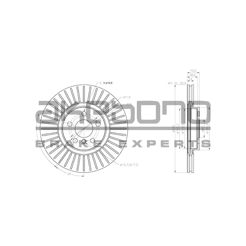 Disque de frein à l'unité AKEBONO