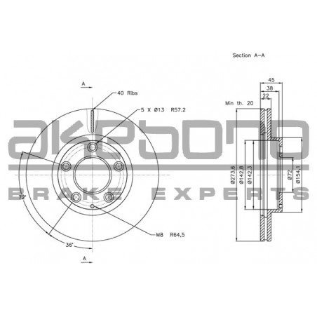 Disque de frein à l'unité...