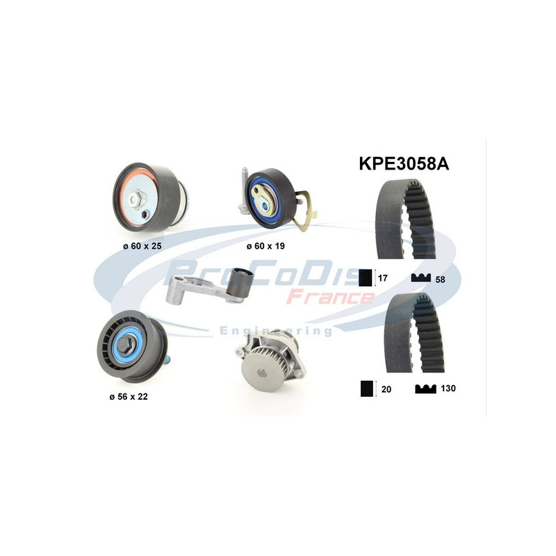 Kit de distribution + pompe à eau PROCODIS FRANCE