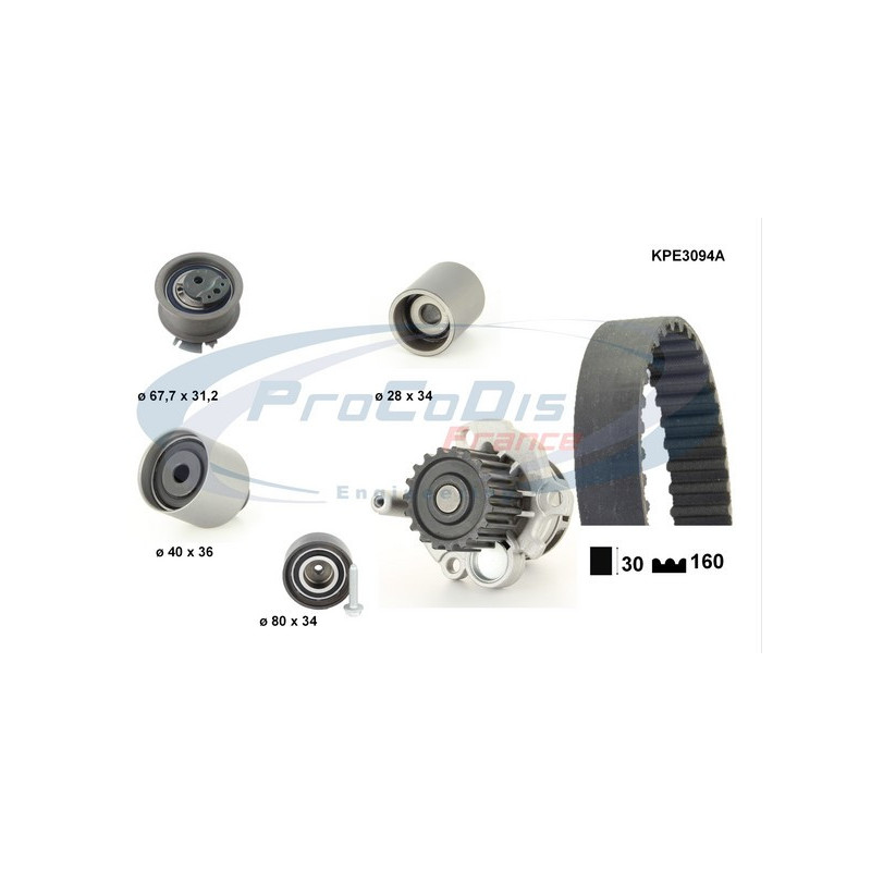 Kit de distribution + pompe à eau PROCODIS FRANCE