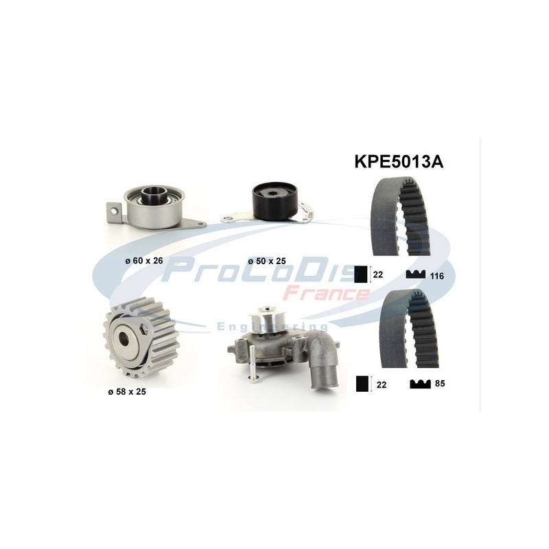 Kit de distribution + pompe à eau PROCODIS FRANCE