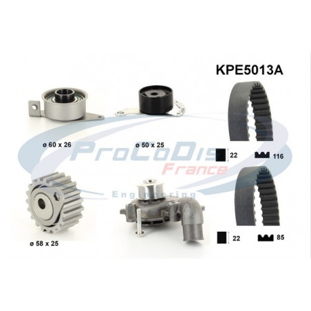 Kit de distribution + pompe à eau PROCODIS FRANCE