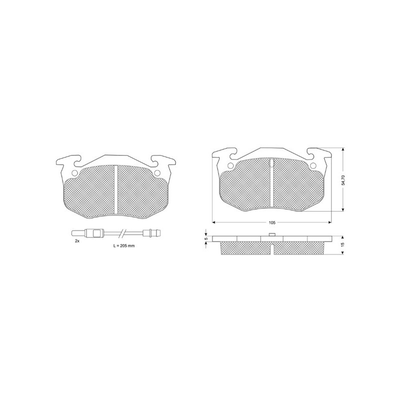 Jeu de quatre plaquettes de frein à disque PROCODIS FRANCE