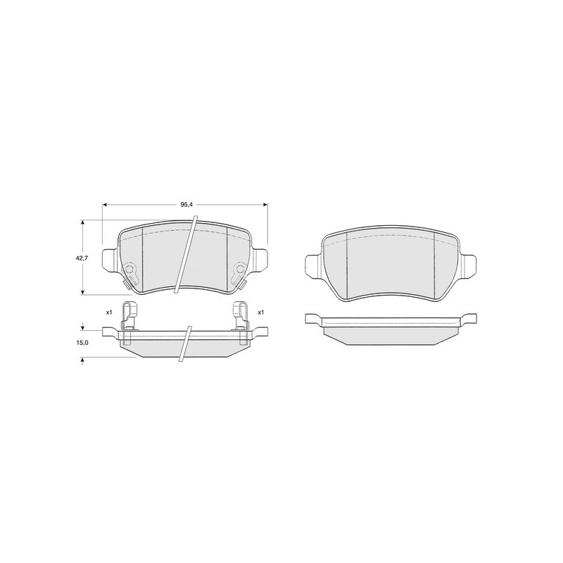 Jeu de quatre plaquettes de frein à disque PROCODIS FRANCE