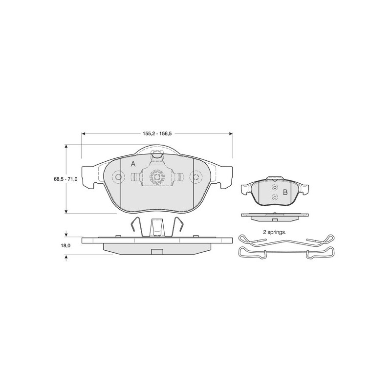 Jeu de quatre plaquettes de frein à disque PROCODIS FRANCE