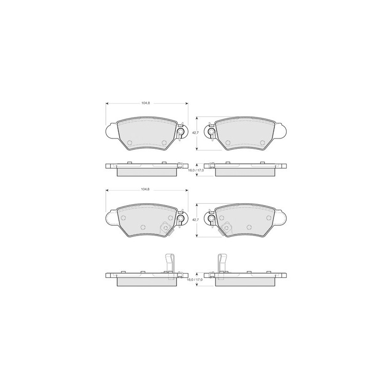 Jeu de quatre plaquettes de frein à disque PROCODIS FRANCE