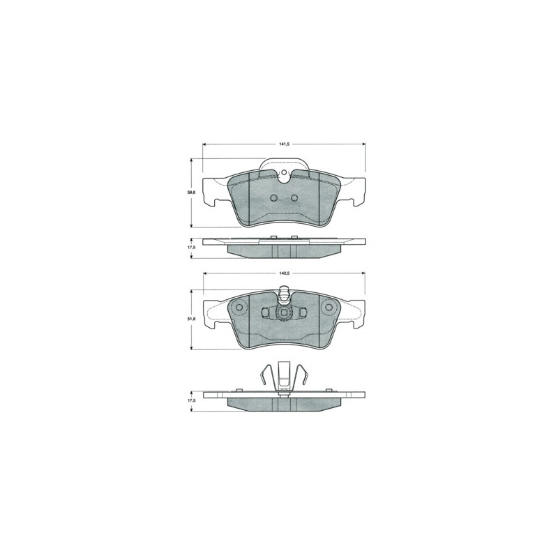 Jeu de quatre plaquettes de frein à disque PROCODIS FRANCE