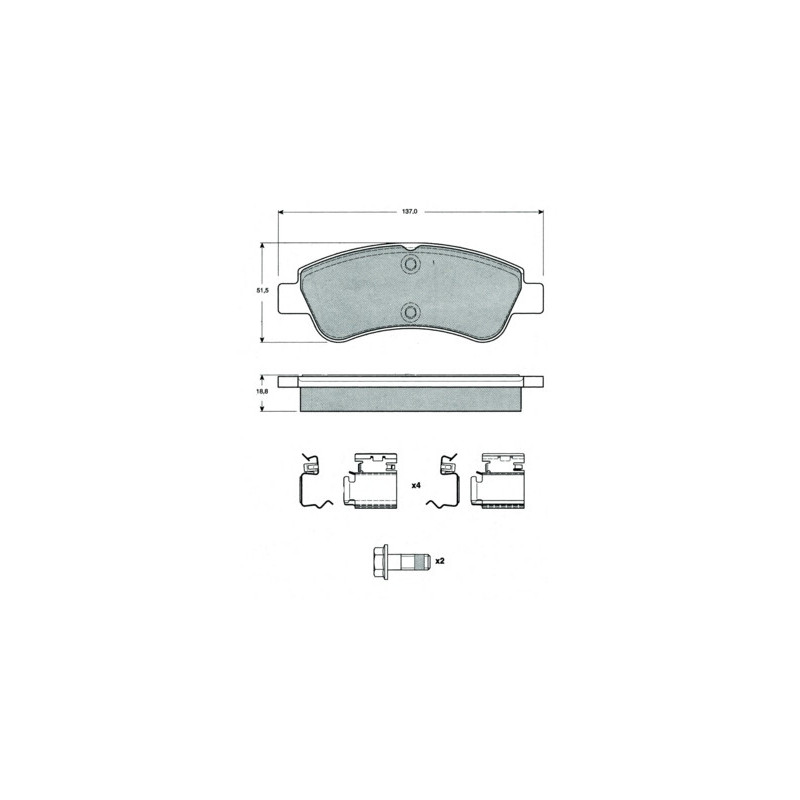 Jeu de quatre plaquettes de frein à disque PROCODIS FRANCE