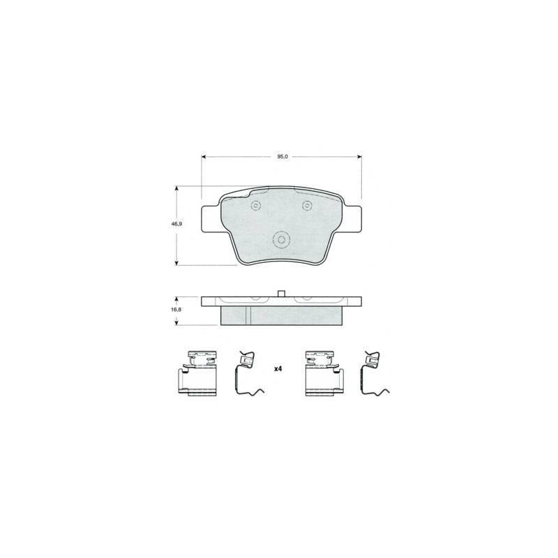 Jeu de quatre plaquettes de frein à disque PROCODIS FRANCE