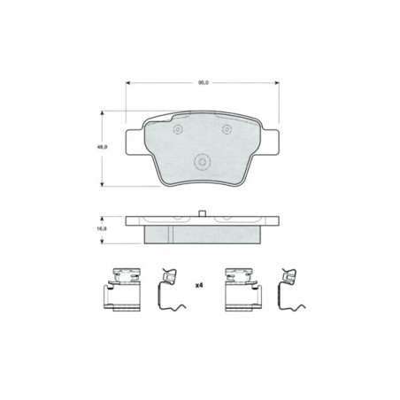 Jeu de quatre plaquettes de...