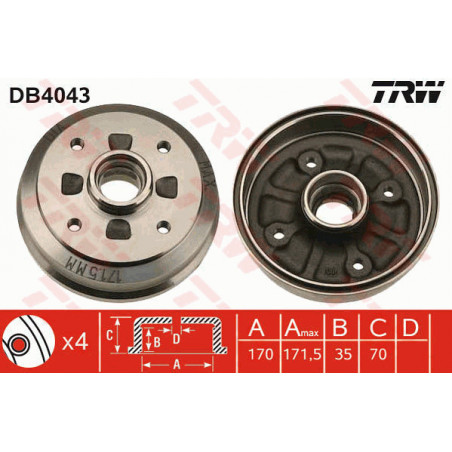 Tambour de frein TRW