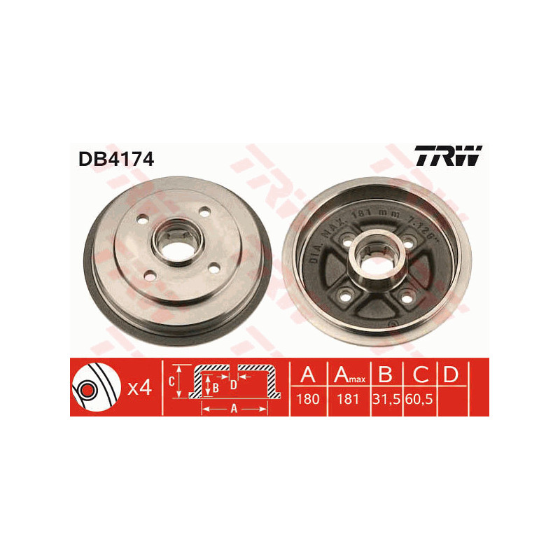 Tambour de frein TRW