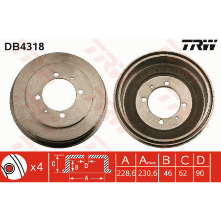 Tambour de frein TRW