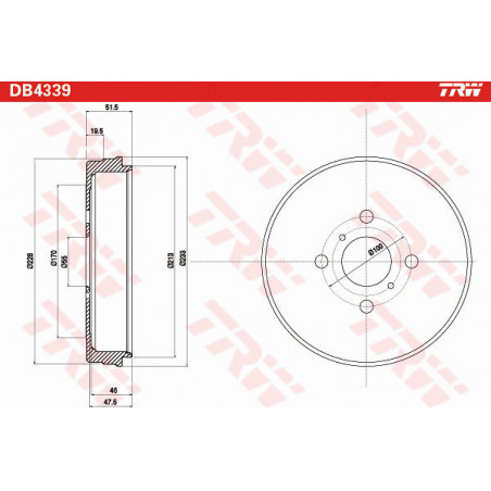 Tambour de frein TRW