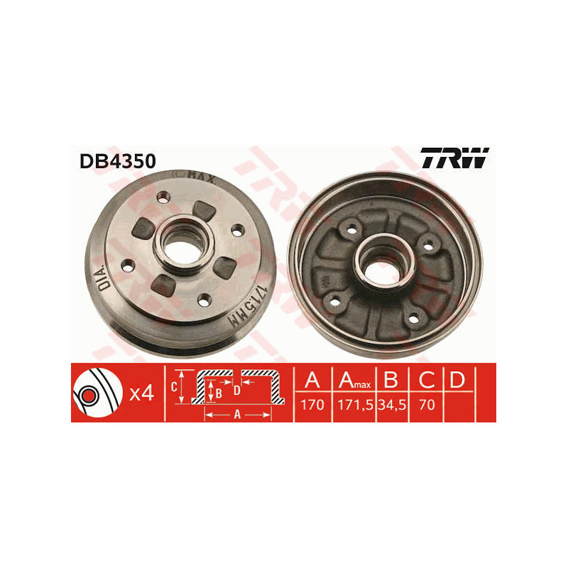 Tambour de frein TRW